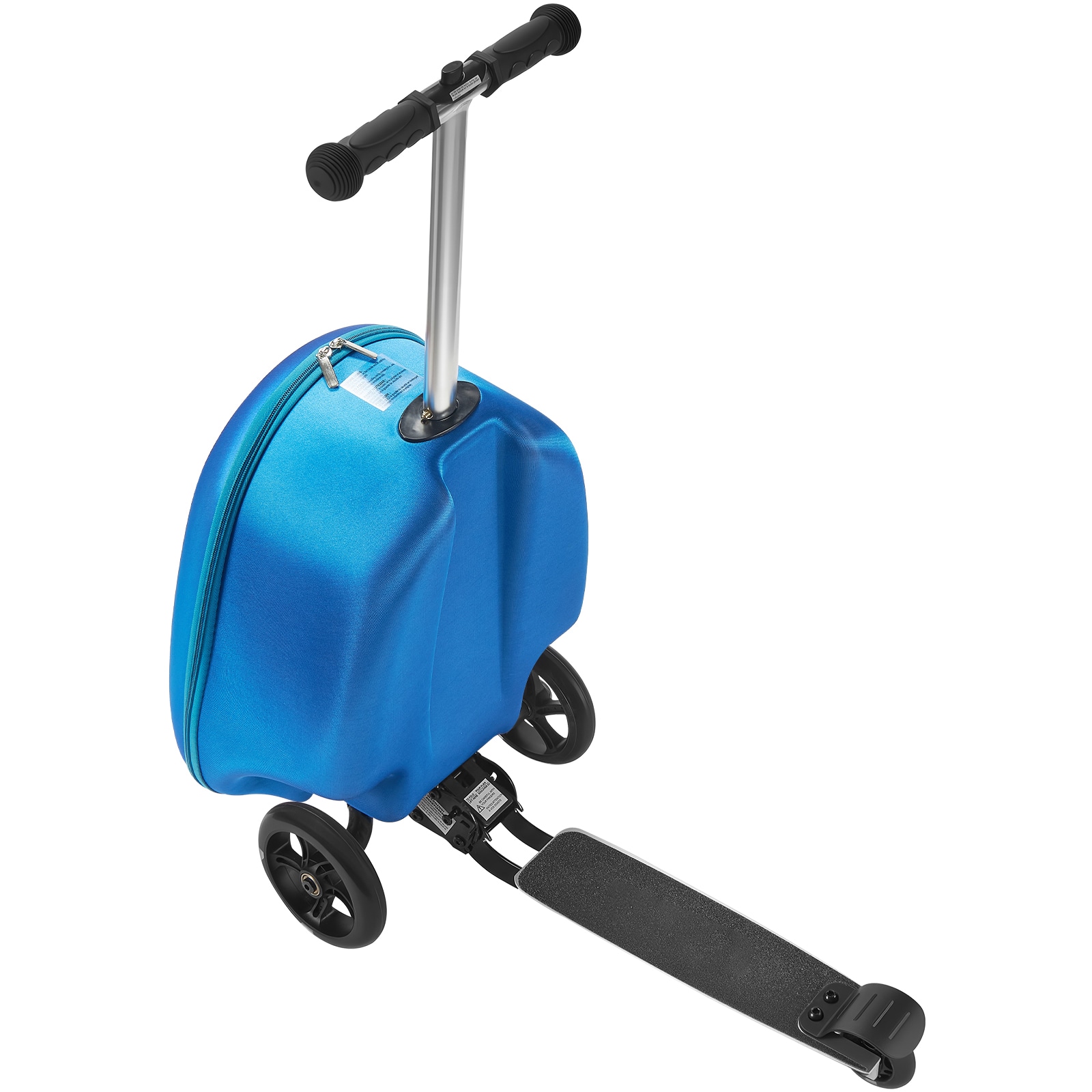 Kids Scooter Suitcase Ride-on Luggage With Flashing Wheels Blue_voghion.com